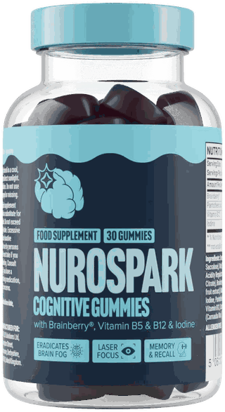 Dose Nurospark Cognitive Brain Gummies mit 30 Fruchtgummis, Brainberry®, Vitamin B5, B12 und Jod